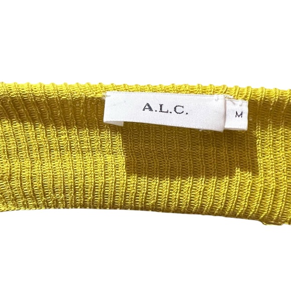 A.L.C. Yellow V-Neck Sweater Lightweight Knit size Medium - Picture 4 of 5